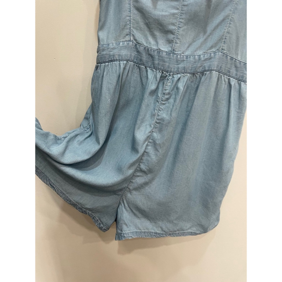Aerie Knot Romper Blue Denim Chambray Womens Size L Beachy Coastal Resort - Picture 3 of 11